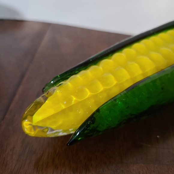SOLD Two Vintage Blown Glass Corn Cobs - Picture 2 of 9